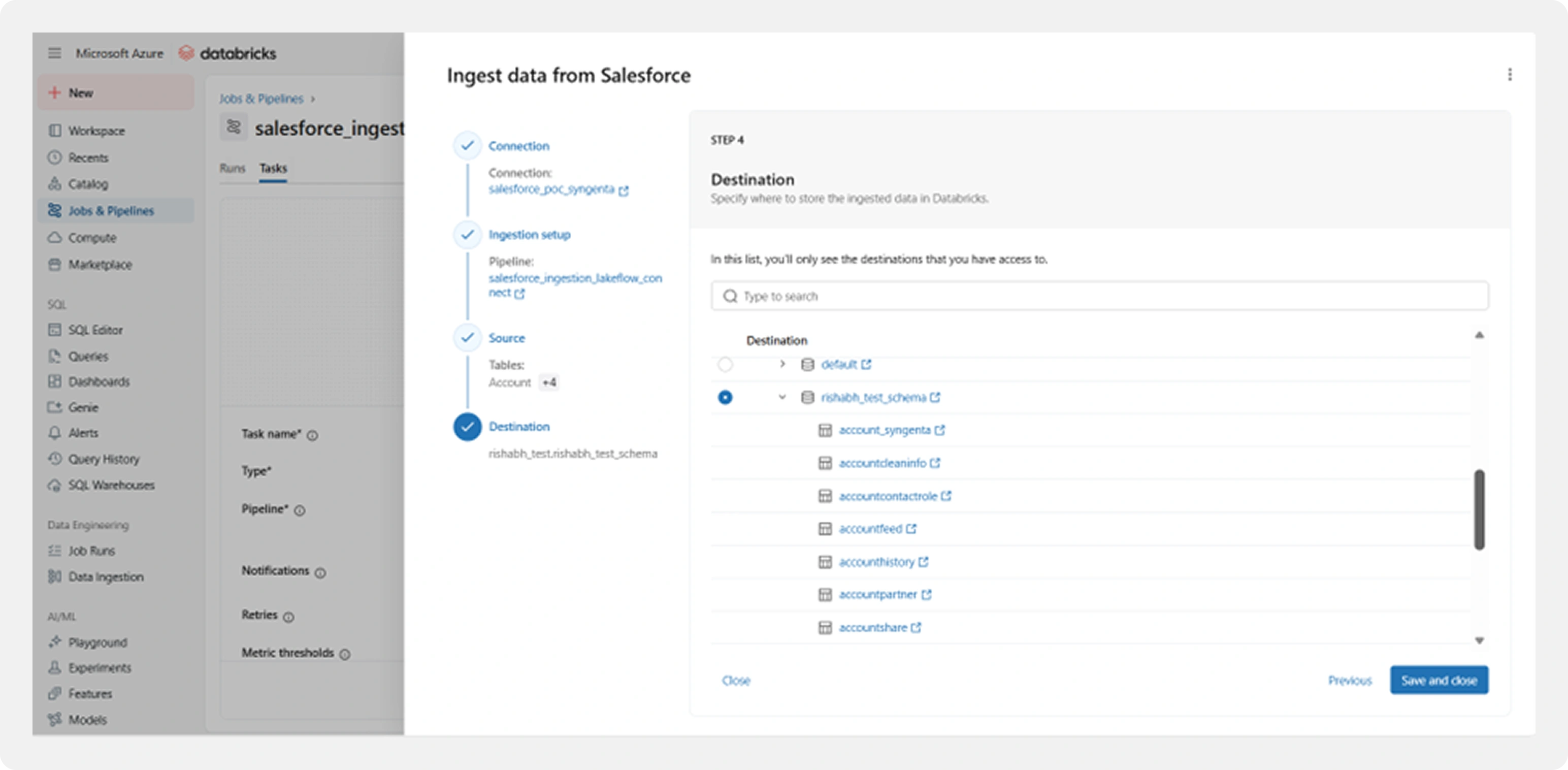 Databricks native connectors UI