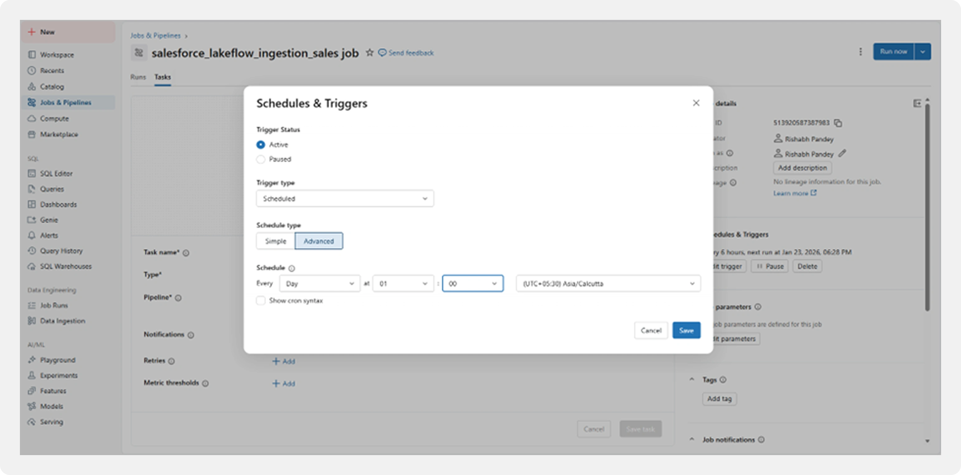 Databricks native connectors UI